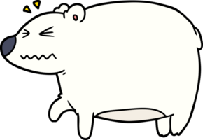 infastidito polare orso cartone animato png