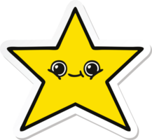 sticker van een schattige cartoon gouden ster png