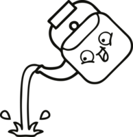 linje teckning tecknad serie av en häller vattenkokare png