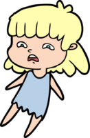 cartoon worried woman png