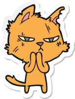 sticker of a tough cartoon cat png