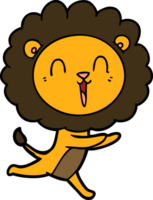 laughing lion cartoon running png