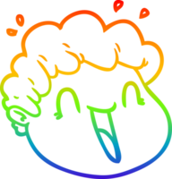 rainbow gradient line drawing of a cartoon male face png