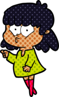 niña silbando de dibujos animados png