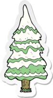 sticker of a cartoon christmas tree png