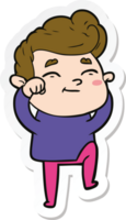 sticker of a happy cartoon man png