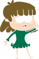 flat color style cartoon tired woman png