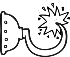 hand drawn black and white cartoon pirate hook png