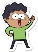 sticker of a cartoon happy man png