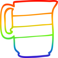 rainbow gradient line drawing of a cartoon milk jug png