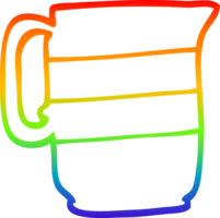 Regenbogen Gradient Linie Zeichnung von ein Karikatur Milch Krug png