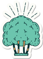 sticker of a tattoo style tree png