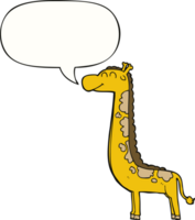 dessin animé girafe avec bulle de dialogue png