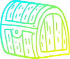 cold gradient line drawing of a cartoon treasure chest png