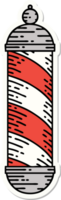 sticker of tattoo in traditional style of a barbers pole png