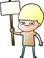 angry cartoon boy protesting png