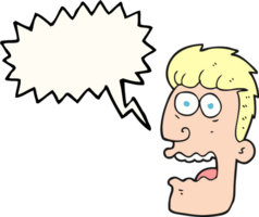 hand drawn speech bubble cartoon shocked man png