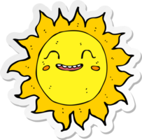 sticker of a cartoon happy sun png