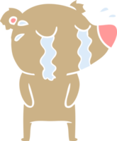 flat color style cartoon crying bear png