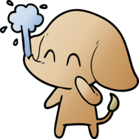 cute cartoon elephant spouting water png