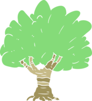 arbre de dessin animé de style plat couleur png