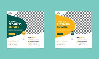 Reliable Cleaning service social media post square banner design and web banner design template. vector