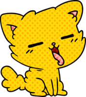 mano disegnato cartone animato di carino kawaii gatto png