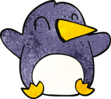 dessin animé doodle pingouin de noël png