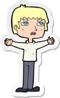 sticker of a cartoon nervous man png