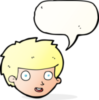 cartoon happy boy's face with speech bubble png