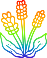 rainbow gradient line drawing of a cartoon lavender png