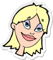 sticker of a cartoon happy woman png