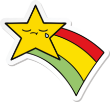 sticker of a cute cartoon shooting rainbow star png