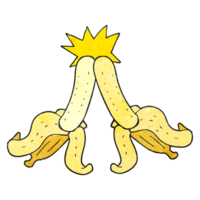 mão desenhado textura desenho animado embaraçoso Magia banana toque png