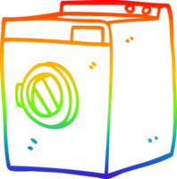 rainbow gradient line drawing of a cartoon tumble dryer png