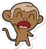 pegatina de un mono de dibujos animados gritando png