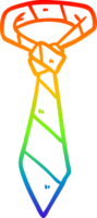 rainbow gradient line drawing of a striped office tie png