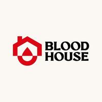 BLOOD HOUSE DROP DONATE CARE MEDICINE LOGO ICON ILLUSTRATION vector