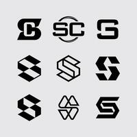 SC LETTERMARK MONOGRAM LOGO SET EDITABLE vector