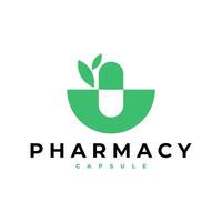 farmacia cápsula Tienda tienda medicina logo icono ilustración vector