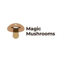 MAGIC MUSHROOMS HAT SPARK LOGO OVERLAPPING ICON ILLUSTRATION vector