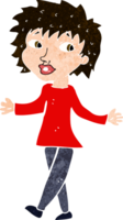 Cartoon-Frau ohne Sorgen png