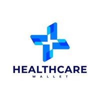 billetera cuidado de la salud pago digital logo superposición icono ilustración vector