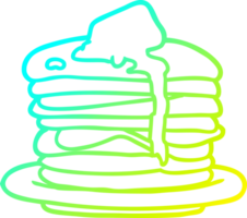 cold gradient line drawing of a stack of pancakes png