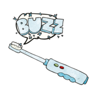 hand speech bubble textured cartoon buzzing electric toothbrush png
