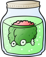 cartoon spooky brain floating in jar png