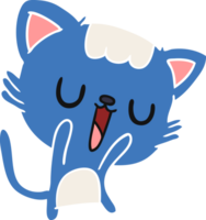 hand drawn cartoon of cute kawaii cat png