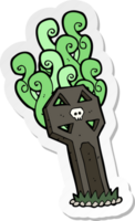 sticker of a cartoon spooky grave png