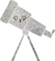 retro illustration style cartoon of a telescope png