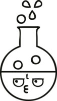 line drawing cartoon of a test tube png